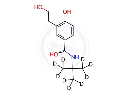 Chemical structure of (R)-(-)-Albuterol D9