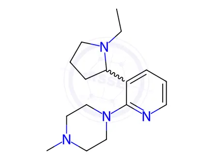 Chemical structure of 1-(3-(1-Ethylpyrrolidin-2-yl)pyridin-2-yl)-4-methylpiperazine