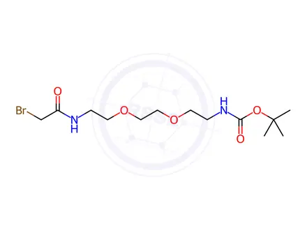 Chemical structure of tert-butyl (2-(2-(2-(2-bromoacetamido)ethoxy)ethoxy)ethyl)carbamate