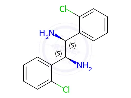Chemical structure of (1S, 2S)-1,2-Bis(2-chlorophenyl)-1,2-ethanediamine dihydrochloride