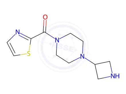 Chemical structure of (4-(azetidin-3-yl)piperazin-1-yl)(thiazol-2-yl)methanone dihydrochloride
