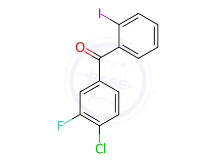 Chemical structure of 4-Chloro-3-fluoro-2'-iodobenzophenone