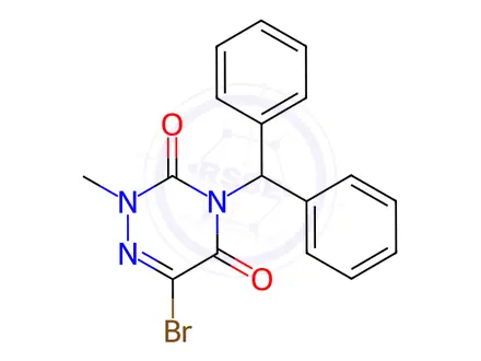 Chemical structure of 4-Benzhydryl-6-bromo-2-methyl-1,2,4-triazine-3,5(2H,4H)-dione