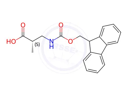 Chemical structure of (S)-3-(9H-Fluoren-9-ylmethoxycarbonylamino)-2-methyl-propionic acid