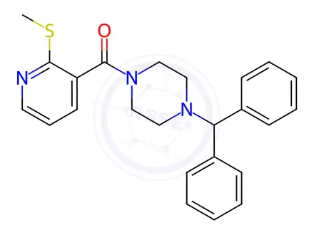 Chemical structure of (4-Benzhydrylpiperazin-1-yl)(2-(methylthio)pyridin-3-yl)methanone