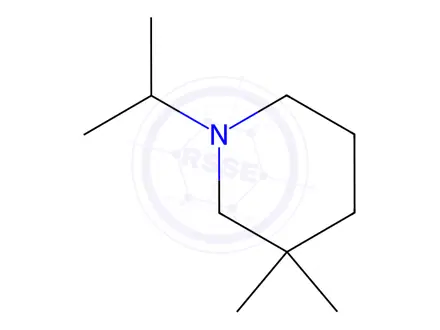 Chemical structure of Piperidine, 3,3-dimethyl-1-(1-methylethyl)-(9CI)