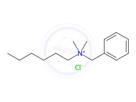 Chemical structure of Benzyldimethylhexylammonium chloride