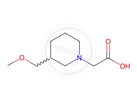 Chemical structure of 2-[3-(methoxymethyl)piperidin-1-yl]acetic acid