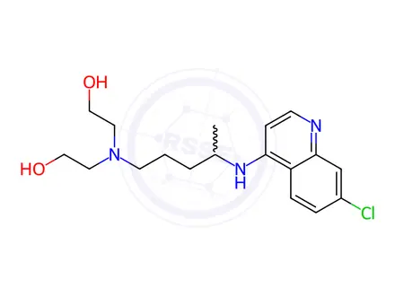 Chemical structure of Ethanol, 2,2'-[[4-[(7-chloro-4-quinolyl)amino]pentyl]imino]di-(6CI,7CI,8CI)