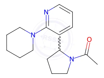Chemical structure of 1-(2-(2-(Piperidin-1-yl)pyridin-3-yl)pyrrolidin-1-yl)ethanone