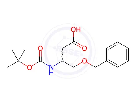 Chemical structure of Butanoic acid, 3-[[(1,1-dimethylethoxy)carbonyl]amino]-4-(phenylmethoxy)-