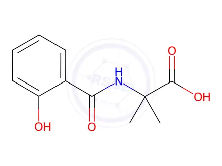 Chemical structure of Alanine, N-(2-hydroxybenzoyl)-2-methyl-