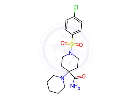 Chemical structure of 1-[(4-chlorophenyl)sulphonyl]4-(1-piperidino)piperidine-4-carboxamide