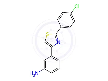 Chemical structure of 3-(2-(4-Chlorophenyl)thiazol-4-yl)aniline
