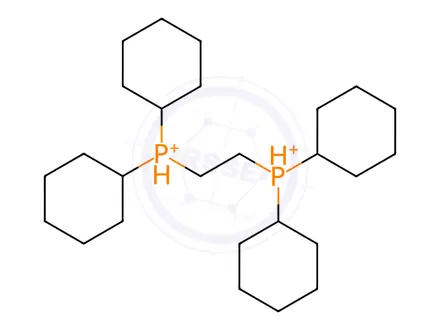 Chemical structure of {3-Methyl-2-(2-propyl)-1-butene}{bis(dicyclohexylphosphino)ethane}platinum(0)