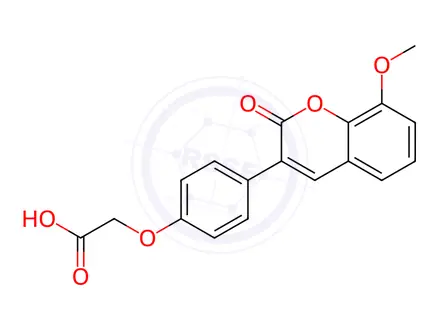 Chemical structure of [4-(8-Methoxy-2-oxo-2H-chromen-3-yl)phenoxy]-acetic acid