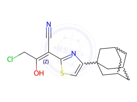 Chemical structure of 4-Chloro-3-oxo-2-(4-tricyclo[3.3.1.13,7]dec-1-yl-2(3H)-thiazolylidene)butanenitrile