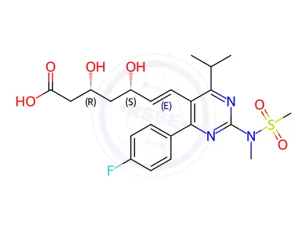 Chemical structure of Rosuvastatin t-octylammonium salt