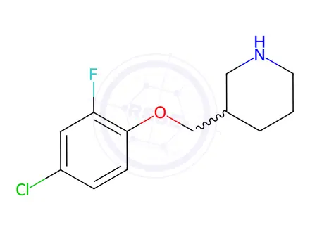 Chemical structure of 4-Chloro-2-fluorophenyl 3-piperidinylmethyl ether