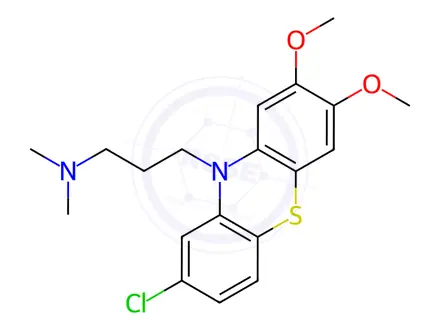 Chemical structure of 3-(8-Chloro-2,3-dimethoxyphenothiazin-10-yl)-N,N-dimethylpropan-1-amine