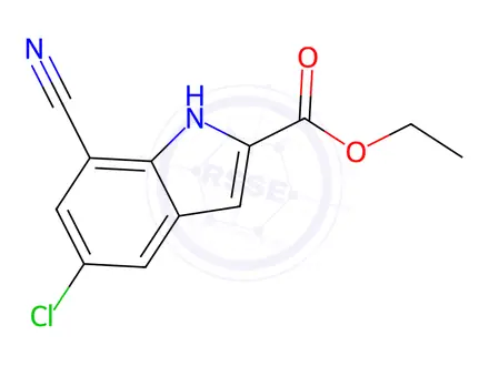 Chemical structure of Ethyl 5-chloro-7-cyano-1H-indole-2-carboxylate
