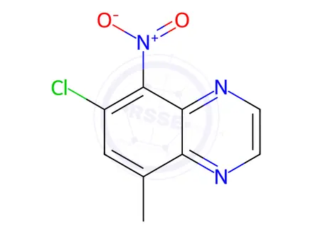 Chemical structure of Quinoxaline, 6-chloro-8-methyl-5-nitro-