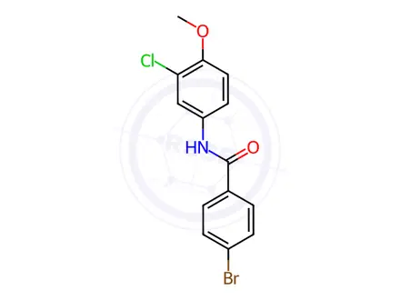 Chemical structure of 4-Bromo-N-(3-chloro-4-methoxyphenyl)benzamide