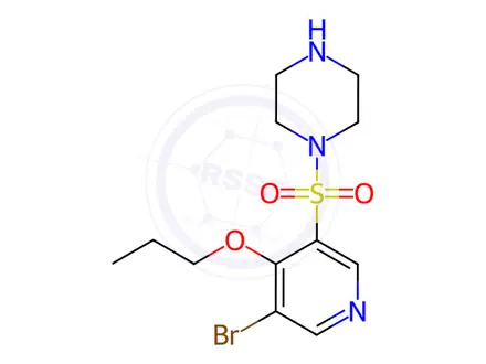 Chemical structure of 1-((5-Bromo-4-propoxypyridin-3-yl)sulfonyl)piperazine