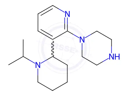 Chemical structure of 1-(3-(1-Isopropylpiperidin-2-yl)pyridin-2-yl)piperazine