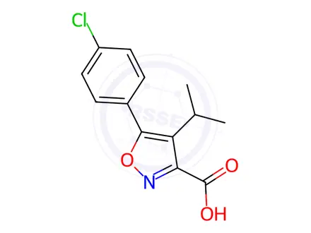 Chemical structure of 5-(4-Chlorophenyl)-4-isopropylisoxazole-3-carboxylic acid