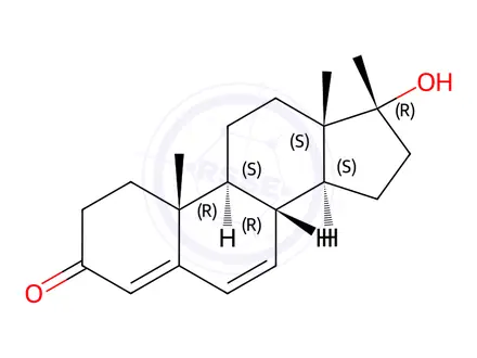 Chemical structure of 17β-Methyl-6-dehydrotestosterone