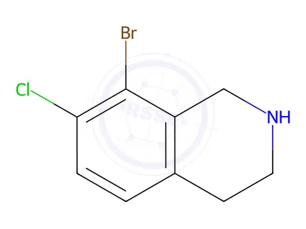 Chemical structure of Isoquinoline, 8-bromo-7-chloro-1,2,3,4-tetrahydro-