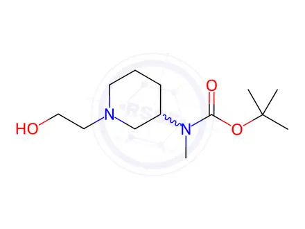 Chemical structure of [1-(2-Hydroxy-ethyl)-pyrrolidin-3-yl]-carbamic acid tert-butyl ester