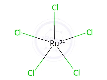 Chemical structure of dihydrogen aquapentachlororuthenate