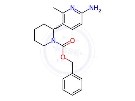 Chemical structure of Benzyl 2-(6-amino-2-methylpyridin-3-yl)piperidine-1-carboxylate