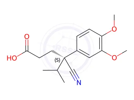 Chemical structure of (S)-(-)-Verapamilic Acid