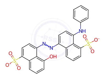 Chemical structure of 5-Hydroxy-4-[[4-(phenylamino)-5-sulfo-1-naphthalenyl]azo]-1-naphthalenesulfonic acid disodium salt