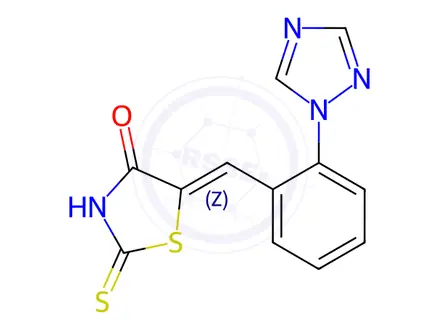 Chemical structure of (5Z)-2-Sulfanylidene-5-{[2-(1H-1,2,4-triazol-1-yl)phenyl]methylidene}-1,3-thiazolidin-4-one