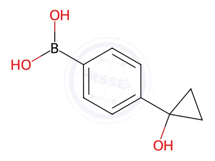 Chemical structure of (4-(1-Hydroxycyclopropyl)phenyl)boronic Acid