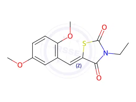 Chemical structure of (5Z)-5-[(2,5-Dimethoxyphenyl)methylidene]-3-ethyl-1,3-thiazolidine-2,4-dione