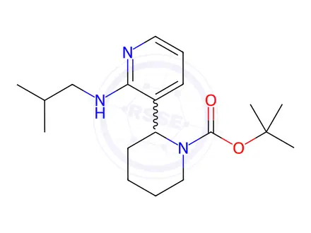 Chemical structure of tert-Butyl 2-(2-(isobutylamino)pyridin-3-yl)piperidine-1-carboxylate