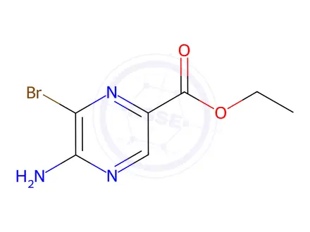 Chemical structure of Ethyl 5-amino-6-bromopyrazine-2-carboxylate