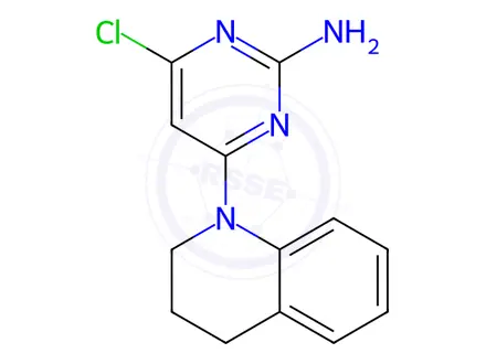 Chemical structure of 4-Chloro-6-(3,4-dihydroquinolin-1(2H)-yl)pyrimidin-2-amine