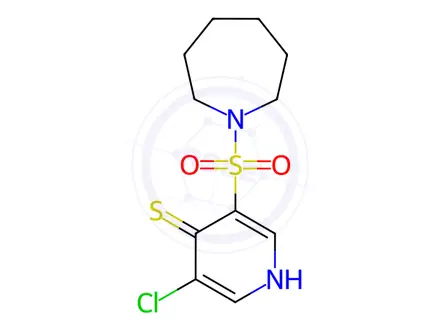 Chemical structure of 3-(Azepan-1-ylsulfonyl)-5-chloropyridine-4-thiol