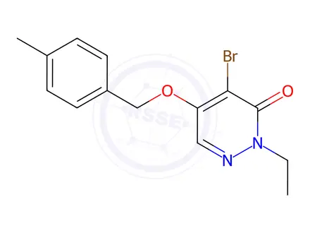 Chemical structure of 4-Bromo-2-ethyl-5-((4-methylbenzyl)oxy)pyridazin-3(2H)-one