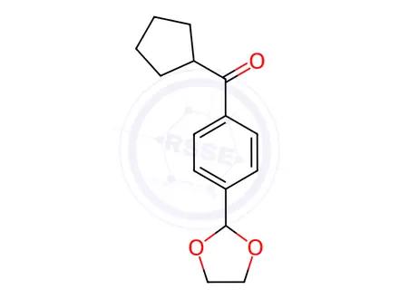 Chemical structure of (4-(1,3-Dioxolan-2-yl)phenyl)(cyclopentyl)methanone