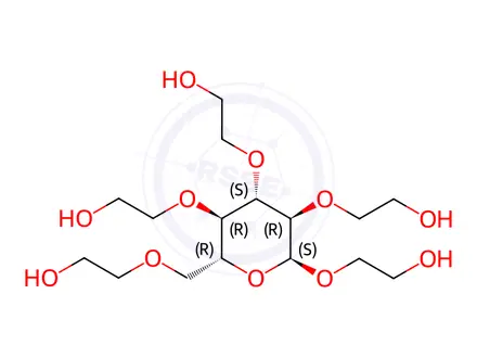 Chemical structure of Hydroxyethyl starch (heta120k,MP=104,400)