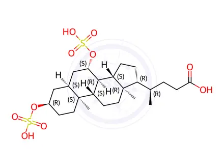 Chemical structure of (4R)-4-((3S,5S,7R,8R,9S,10R,12S,13R,14S,17R)-3,7,12-trihydroxy-10,13-dimethyl-1-((6aR,6bR,8aR,11R,12S,12aS,12bR,14bS)-4,4,6a,6b,8a,11,12,14b-octamethyldocosahydropicen-3-yl)hexadecahydro-1H-cyclopenta[a]phenanthren-17-yl)pentanoic acid