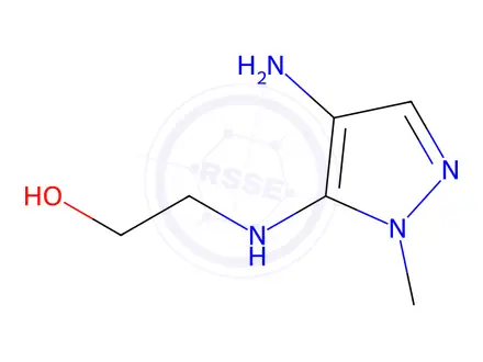 Chemical structure of Ethanol, 2-[(4-amino-1-methyl-1H-pyrazol-5-yl)amino]-