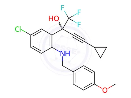 Chemical structure of rac 5-Chloro-a-(cyclopropylethynyl)-2-[[(4-methoxyphenyl)methyl]amino]-a-(trifluoromethyl)benzenemethanol